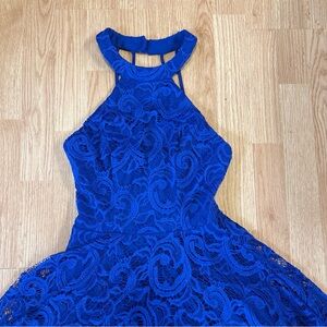 B Darlin Royal Blue Lace Mini Dress